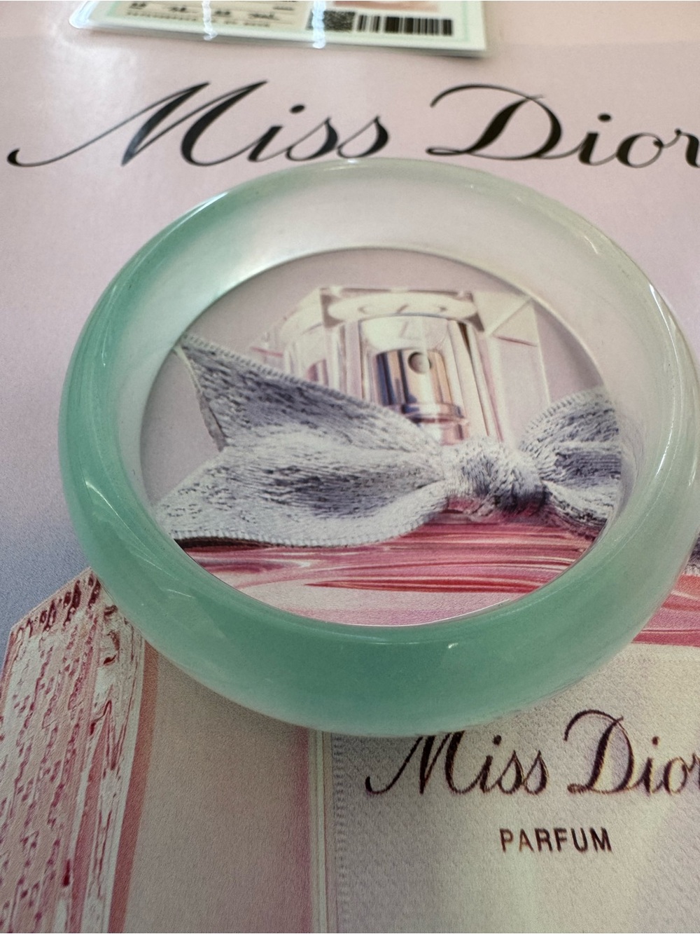 Green Jade Bangle - Mint Green Resin Bracelet